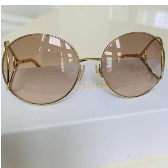 Chloé Light Brown and Gold Havana Sunglasses